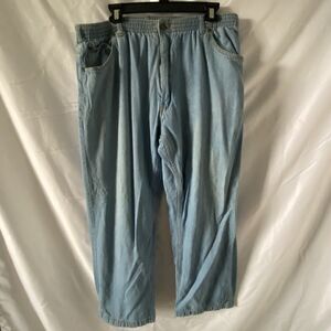VTG Haband Ice House Jeans Mens 34x29 High Waist Flannel Lined Baggy Denim Blue
